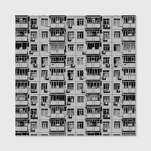 Картина квадратная Панелька в черно-белых тонах / 3D-принт – фото 2