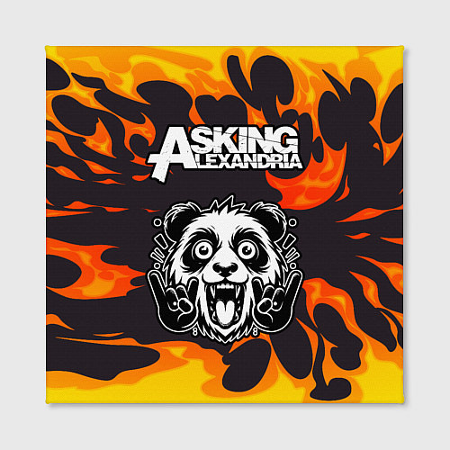 Картина квадратная Asking Alexandria рок панда и огонь / 3D-принт – фото 2