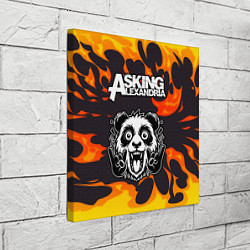 Холст квадратный Asking Alexandria рок панда и огонь, цвет: 3D-принт — фото 2