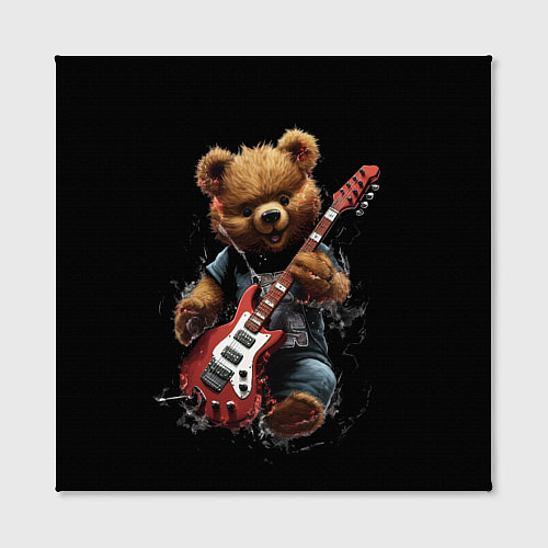 Картина квадратная Большой плюшевый медведь играет на гитаре / 3D-принт – фото 2
