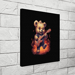 Холст квадратный Плюшевый медведь играет на гитаре, цвет: 3D-принт — фото 2