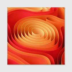 Холст квадратный Оранжевые объемные круги, цвет: 3D-принт — фото 2