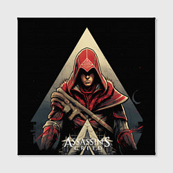 Холст квадратный Assassins creed темный капюшон, цвет: 3D-принт — фото 2