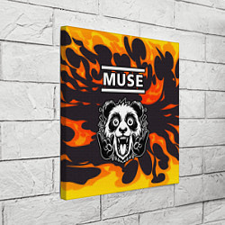 Холст квадратный Muse рок панда и огонь, цвет: 3D-принт — фото 2