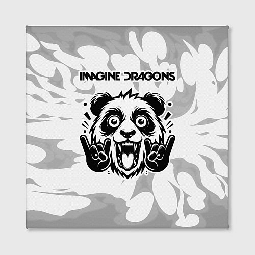 Картина квадратная Imagine Dragons рок панда на светлом фоне / 3D-принт – фото 2