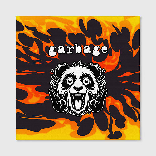 Картина квадратная Garbage рок панда и огонь / 3D-принт – фото 2