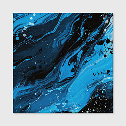 Холст квадратный Черно-синяя абстракция геометрическая, цвет: 3D-принт — фото 2