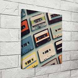 Холст квадратный Ретро аудио кассеты, цвет: 3D-принт — фото 2