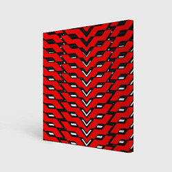 Холст квадратный Красная броня с белыми прорезями, цвет: 3D-принт