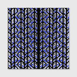Холст квадратный Чёрно-синий паттерн конструкция, цвет: 3D-принт — фото 2