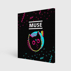 Холст квадратный Muse - rock star cat, цвет: 3D-принт