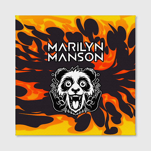 Картина квадратная Marilyn Manson рок панда и огонь / 3D-принт – фото 2