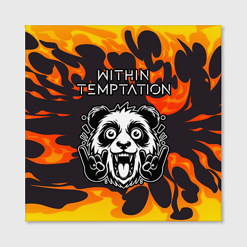 Картина квадратная Within Temptation рок панда и огонь / 3D-принт – фото 2