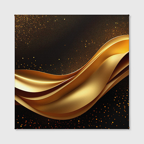 Картина квадратная Золотая стильная абстракция на черном фоне / 3D-принт – фото 2
