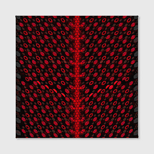 Картина квадратная Красные киберпанк ячейки на белом фоне / 3D-принт – фото 2