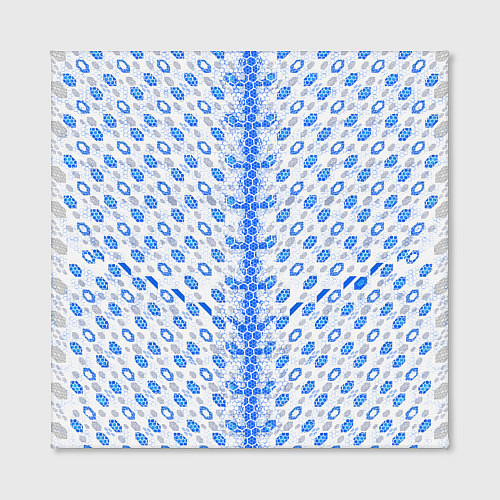 Картина квадратная Синие киберпанк ячейки на белом фоне / 3D-принт – фото 2