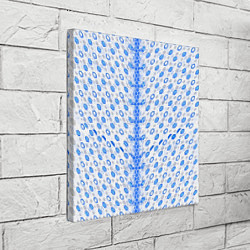 Холст квадратный Синие киберпанк ячейки на белом фоне, цвет: 3D-принт — фото 2