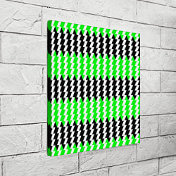 Холст квадратный Вертикальные чёрно-зелёные полосы, цвет: 3D-принт — фото 2