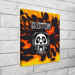 Холст квадратный Led Zeppelin рок панда и огонь, цвет: 3D-принт — фото 2