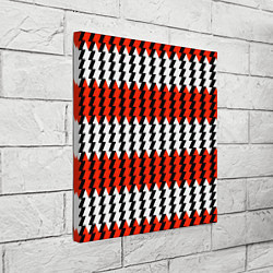 Холст квадратный Вертикальные красно-белые полосы, цвет: 3D-принт — фото 2