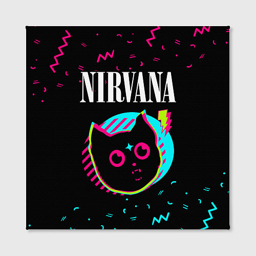 Картина квадратная Nirvana - rock star cat / 3D-принт – фото 2