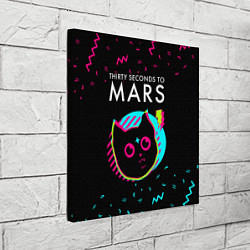 Холст квадратный Thirty Seconds to Mars - rock star cat, цвет: 3D-принт — фото 2