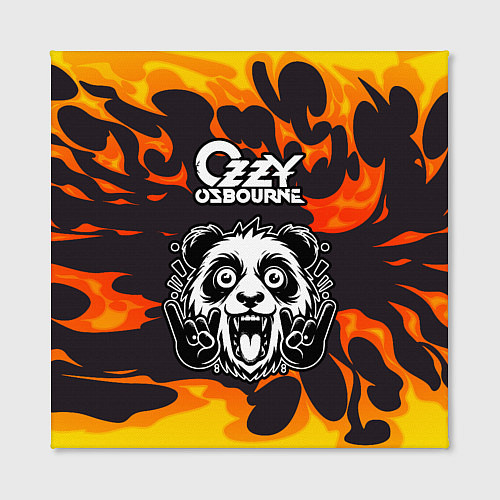 Картина квадратная Ozzy Osbourne рок панда и огонь / 3D-принт – фото 2