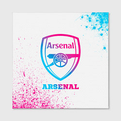 Холст квадратный Arsenal neon gradient style, цвет: 3D-принт — фото 2