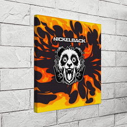 Холст квадратный Nickelback рок панда и огонь, цвет: 3D-принт — фото 2