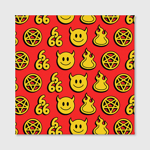 Картина квадратная 666 y2k emoji pattern / 3D-принт – фото 2