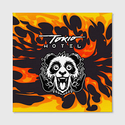 Холст квадратный Tokio Hotel рок панда и огонь, цвет: 3D-принт — фото 2