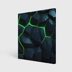 Холст квадратный Abstract dark green geometry style, цвет: 3D-принт