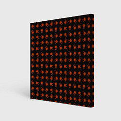 Холст квадратный Крабики на черном фоне, цвет: 3D-принт