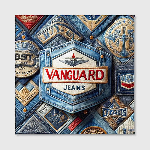 Картина квадратная Vanguard denim patchwork - ai art / 3D-принт – фото 2