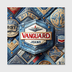 Холст квадратный Vanguard denim patchwork - ai art, цвет: 3D-принт — фото 2