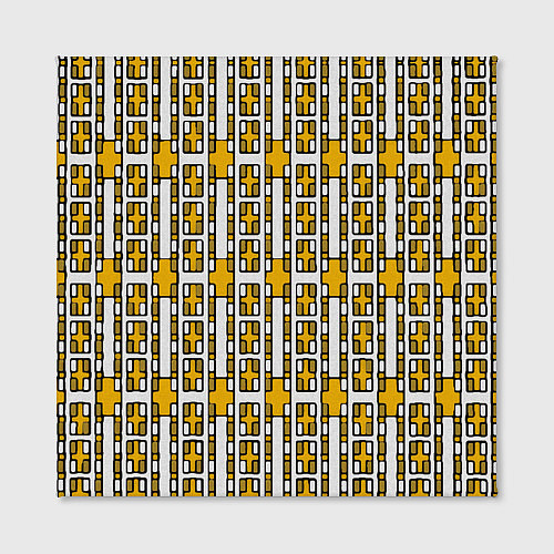 Картина квадратная Жёлтые и белые кирпичики на белом фоне / 3D-принт – фото 2