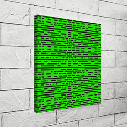 Холст квадратный Чёрные полосы на зелёном фоне, цвет: 3D-принт — фото 2