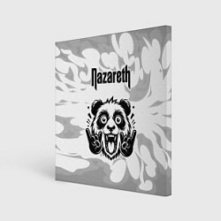 Холст квадратный Nazareth рок панда на светлом фоне, цвет: 3D-принт
