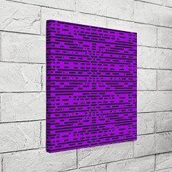 Холст квадратный Чёрные полосы на фиолетовом фоне, цвет: 3D-принт — фото 2