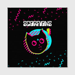 Холст квадратный Scorpions - rock star cat, цвет: 3D-принт — фото 2