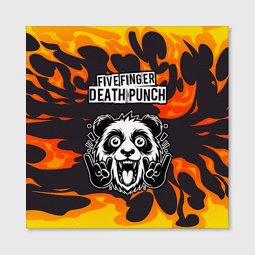 Картина квадратная Five Finger Death Punch рок панда и огонь / 3D-принт – фото 2