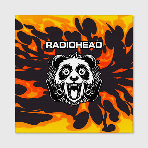 Картина квадратная Radiohead рок панда и огонь / 3D-принт – фото 2