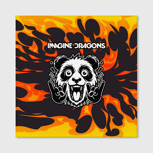Картина квадратная Imagine Dragons рок панда и огонь / 3D-принт – фото 2