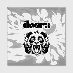 Холст квадратный The Doors рок панда на светлом фоне, цвет: 3D-принт — фото 2