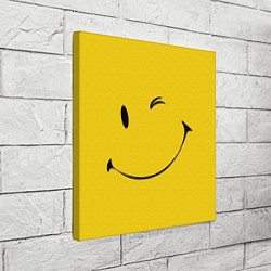 Холст квадратный Смайл желтый, цвет: 3D-принт — фото 2