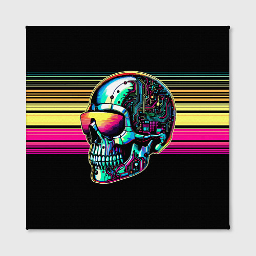 Картина квадратная Cyber skull - ai art fantasy / 3D-принт – фото 2