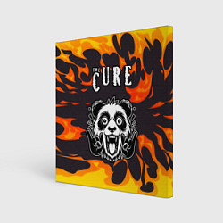 Холст квадратный The Cure рок панда и огонь, цвет: 3D-принт