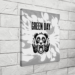 Холст квадратный Green Day рок панда на светлом фоне, цвет: 3D-принт — фото 2