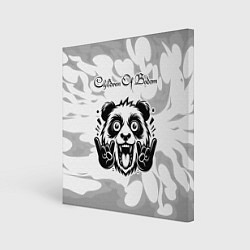 Холст квадратный Children of Bodom рок панда на светлом фоне, цвет: 3D-принт