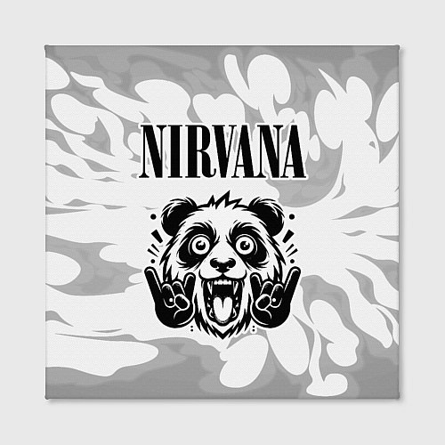 Картина квадратная Nirvana рок панда на светлом фоне / 3D-принт – фото 2